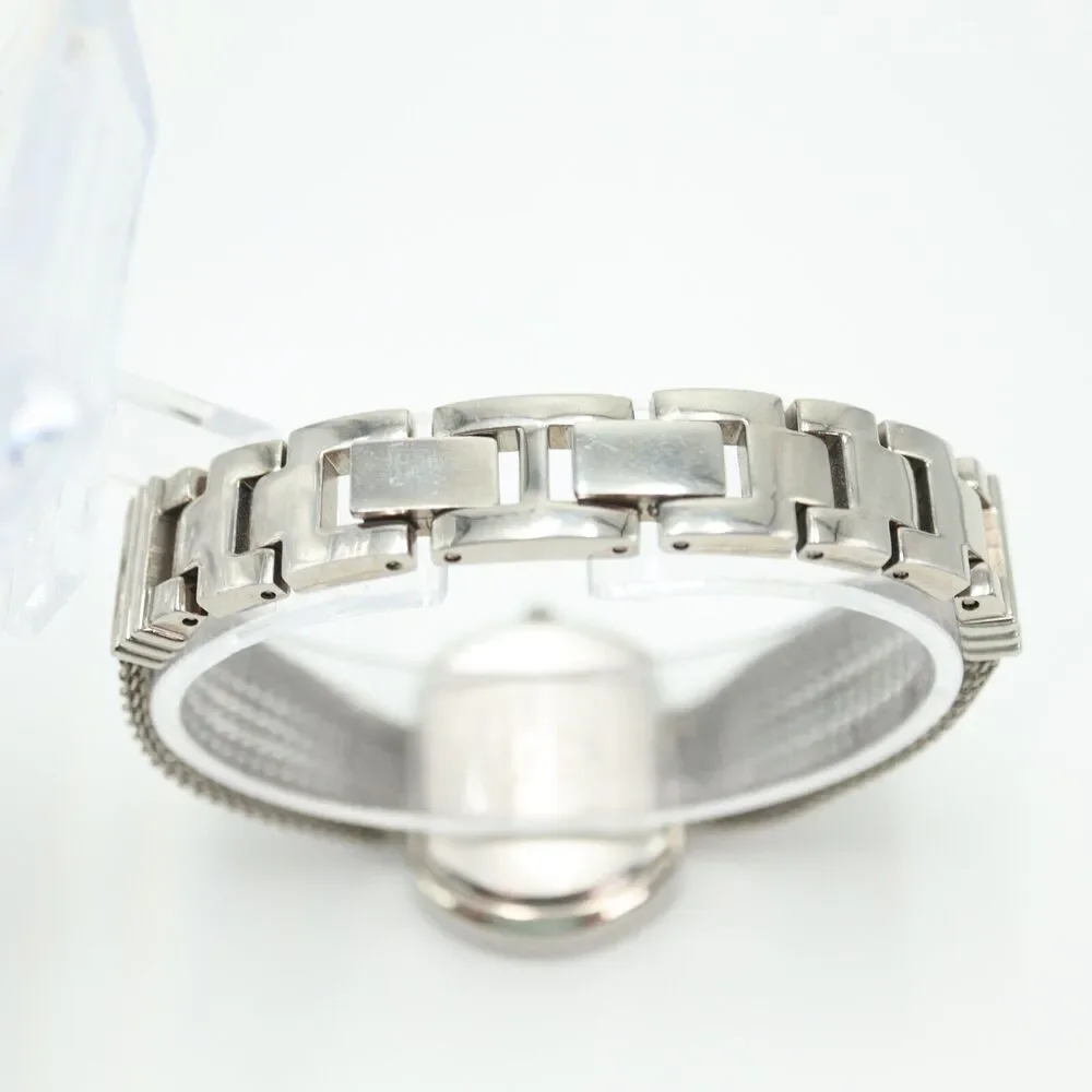 Lorus Women Silver Tone Watch 31mm Gem Set Oval Dial Bracelet LR3021 New Battery
